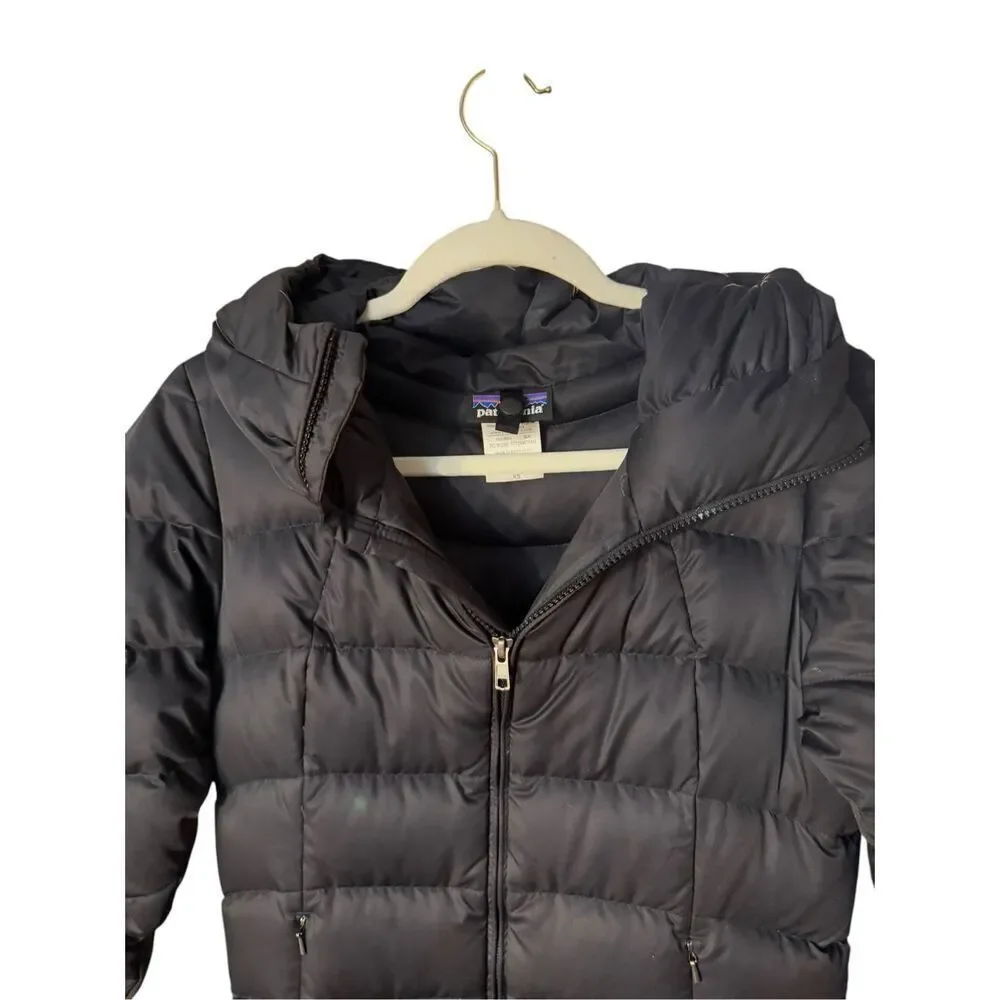 Patagonia Downtown Loft‎ Parka Black Goose Down Womens XS Puffer Coat